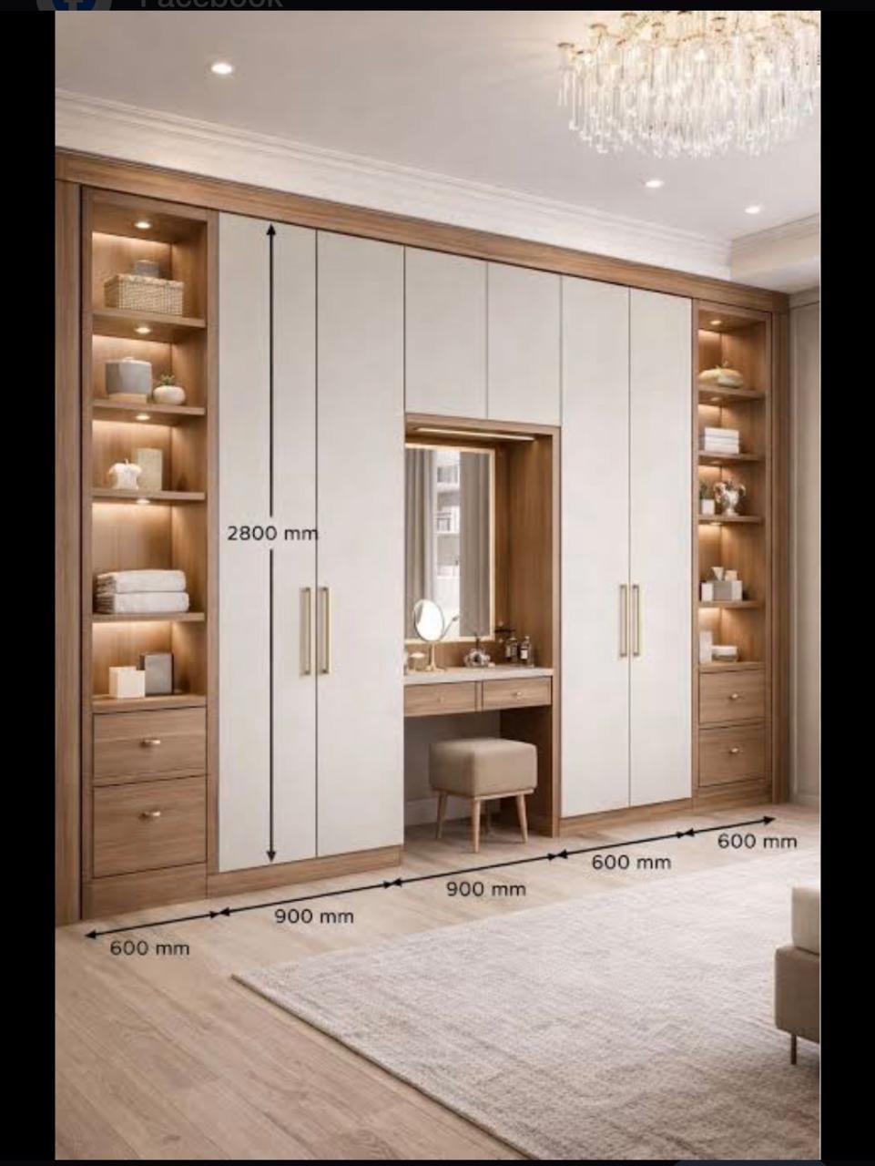 Wardrobe wall design reference image